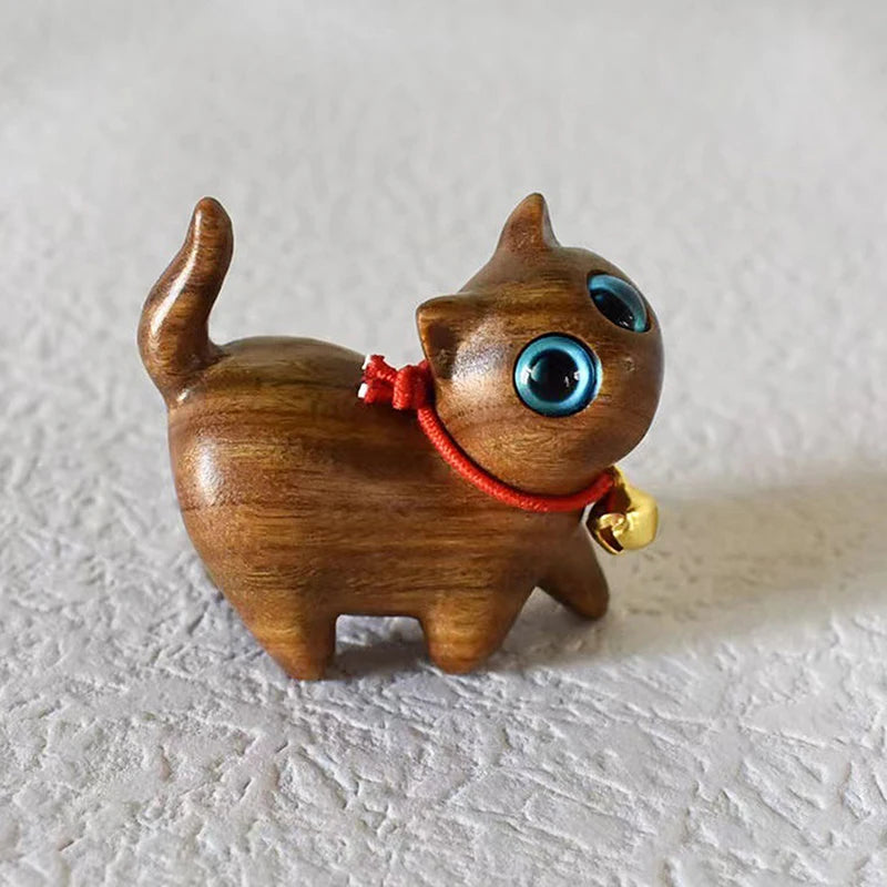 1/3 Pcs Charming Wooden Kitten Figurine - Handcrafted Cat Decor For Home, Perfect Gift Idea Cat Figurine Cat Accessories