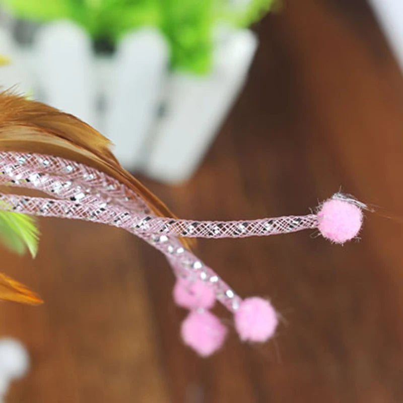 1/2pcs Funny Cat Stick Flower Bud Feather Sticks Cats Chaser Interactive Toys Fishing Rod Cat Toy Cat Accessories Pet Supplies