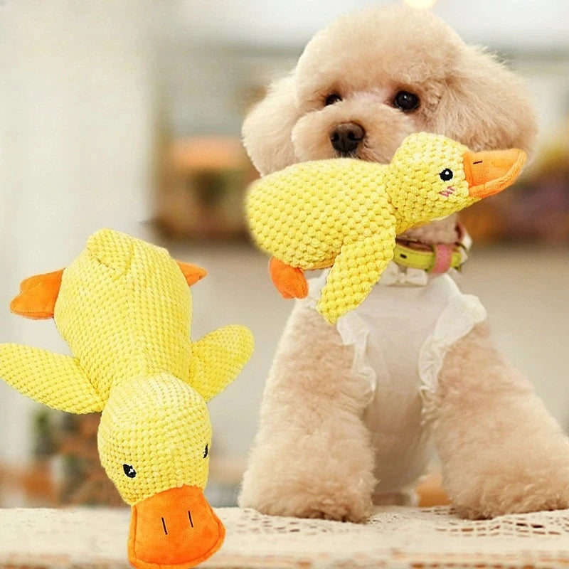 Plush Companion Sleeping Duck Dog Toys for Small Large Dogs Bite Resistant Teeth Grinding Sound Relief Duck Sound Toy 2025 New