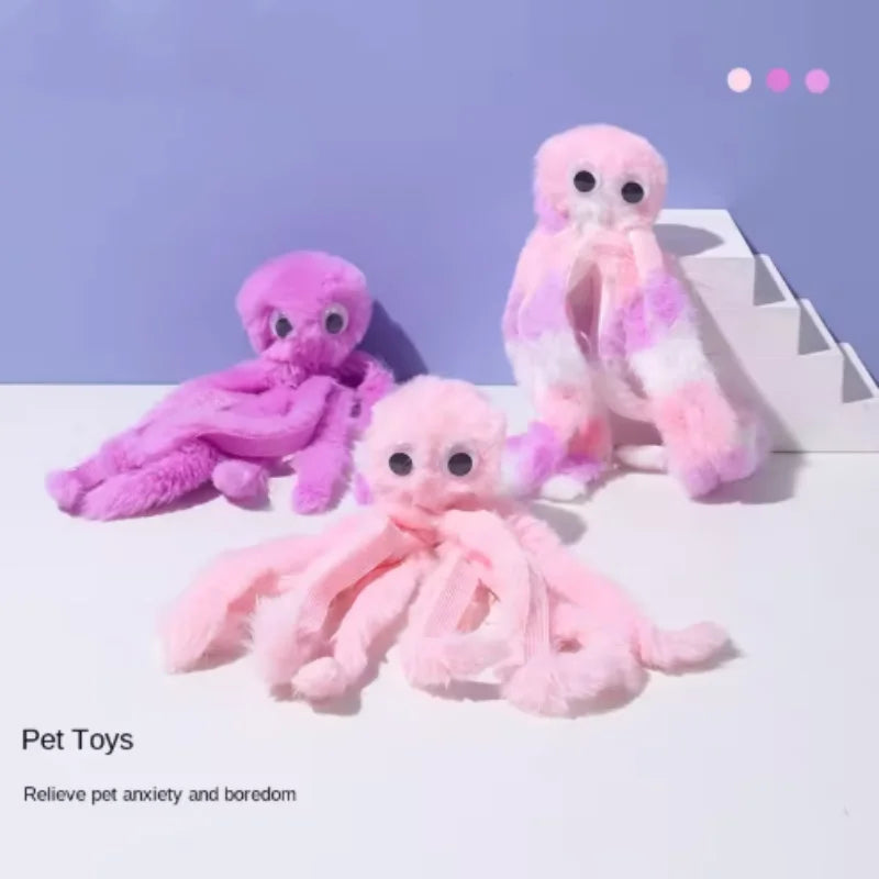 Cat Toy Cute Octopus Plush Toy Bite Resistant Teeth Interactive Play Pet Supplies Cat Dog Toys Octopus Boredom Relief Cat Toys
