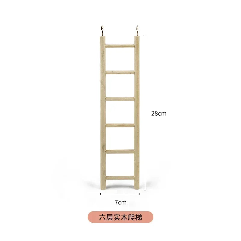 1PC Birds Toy Wooden Ladders Swing Scratcher Perch Climbing 3/4/5/6 Ladder Bird Cage Hamsters Parrot Toys Hanging Pet Supplies
