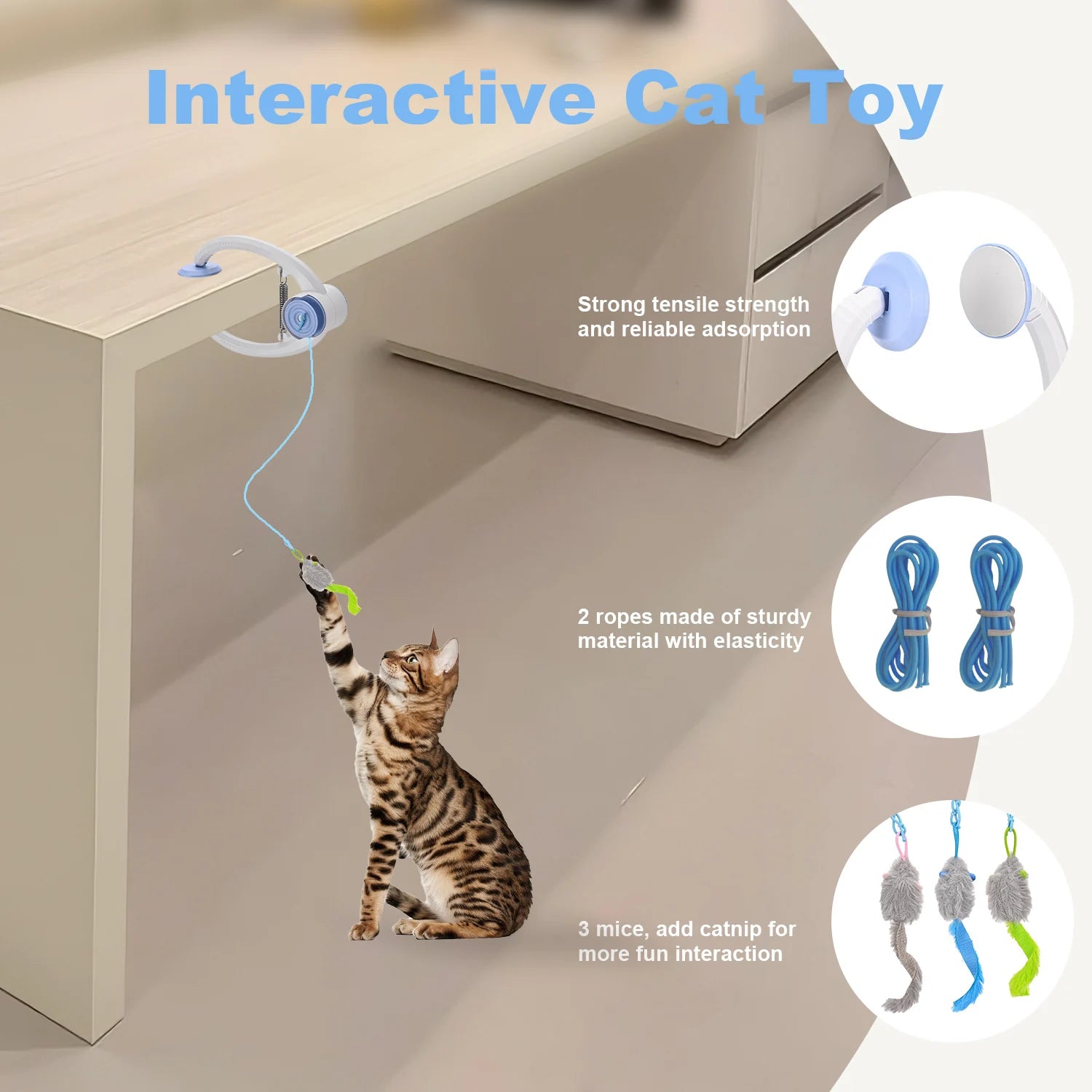 Cat Toys Electric Door Hanging Cat Toy Interactive Cat Toy USB Rechargeable Self Play Toy Retractable Kitten Toys