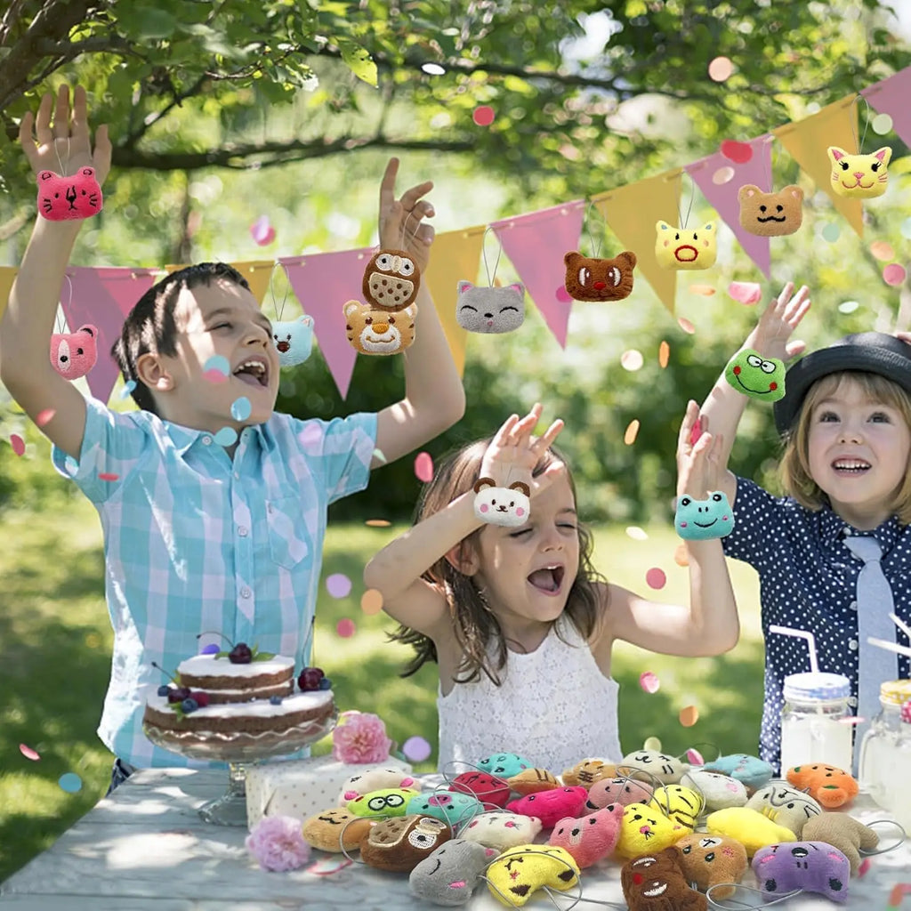 24-100Pcs Mini Animal Plush Toys Set Cute Small Animal Stuffed Toy Keychain for Party Favors for Goody Bag Easter Egg Stuffers