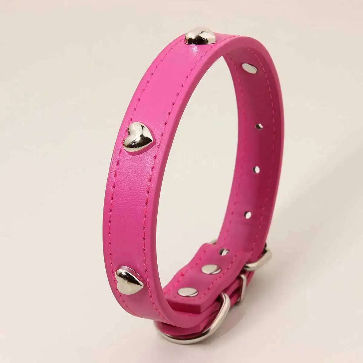 PU Leather Durable Pet Dog Collars with Love Puppy Pug Collars for Small Large Dog Chihuahua Cat Accessories collar perro