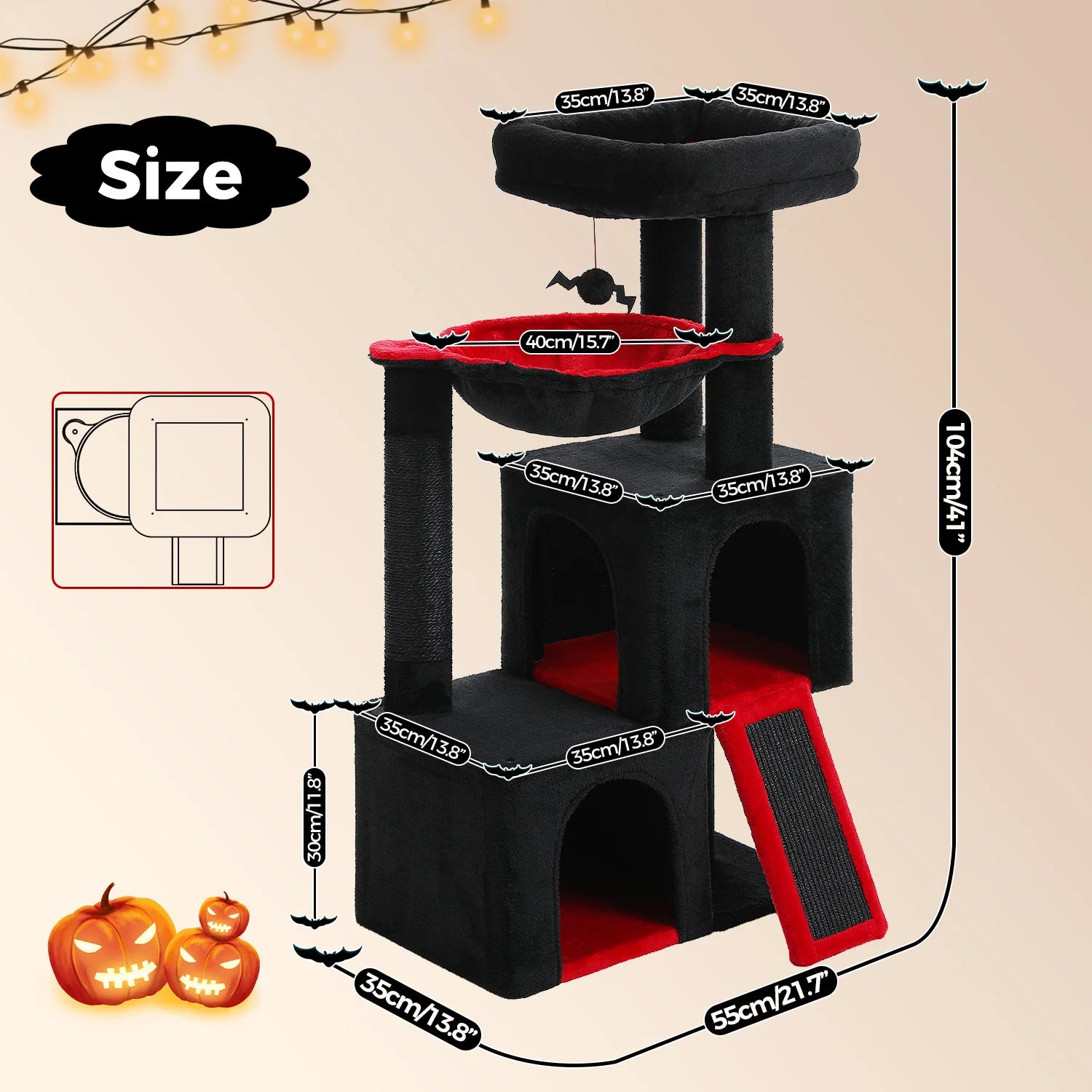 Cat Tree with Natural Sisal Scratching Post,Comfortable Condo,Spacious Top Perch,Cat Accessories,Toy,Cat Tower for Indoor Cats