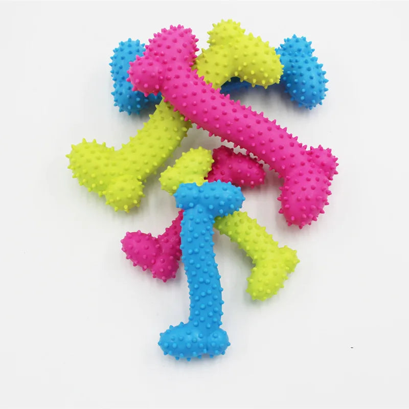 1/3pcs Small Chew Dog Toys Dog Rubber Toothbrush Stick Chew Toys For Training Chew Teeth Cleaning Pet Bone Shaped Toys