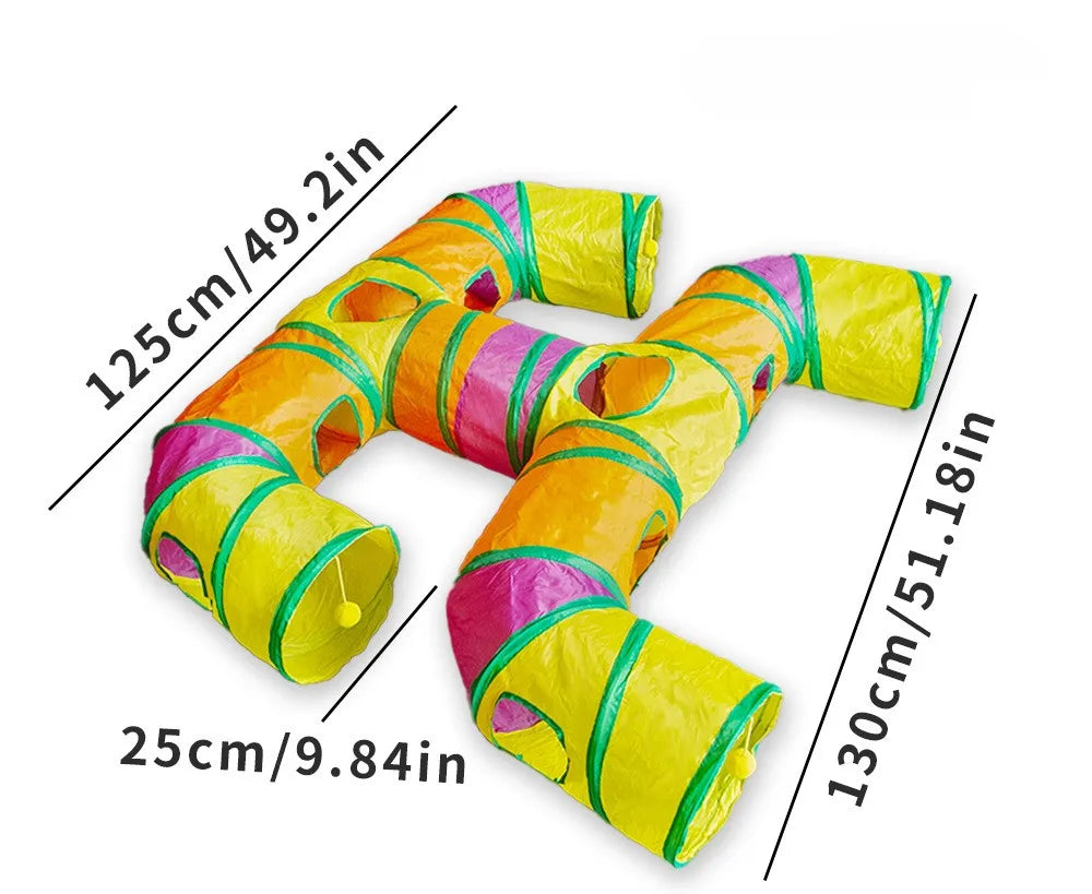 Cat Tunnel Portable Foldable Set Pet Rabbit Guinea Pig Tent Maze Channel Toy Dog Fence Pet Cage Large Space Multiple Gameplay