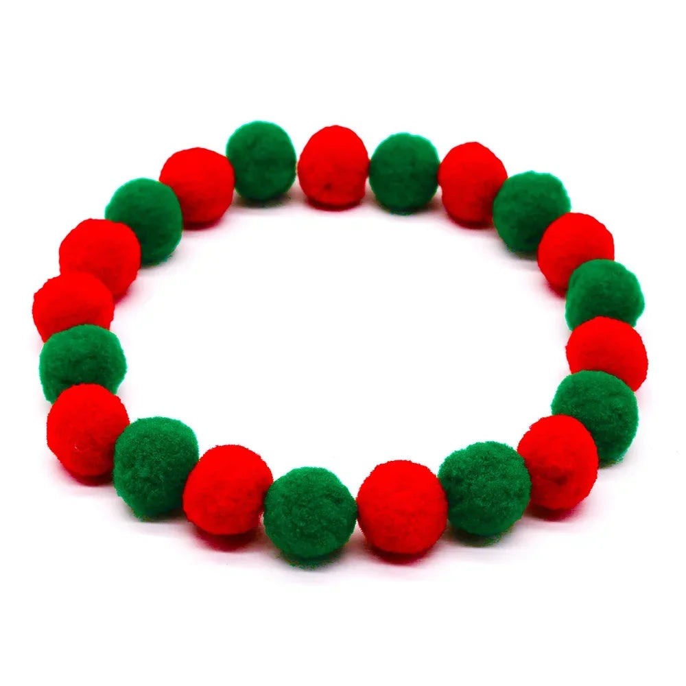 1PC Christmas Decorate Pet Bowtie Dog Deer Hair Ball Pet Puppy Adjustable Snowman Necktie Collar for Small Large Dog Accessories