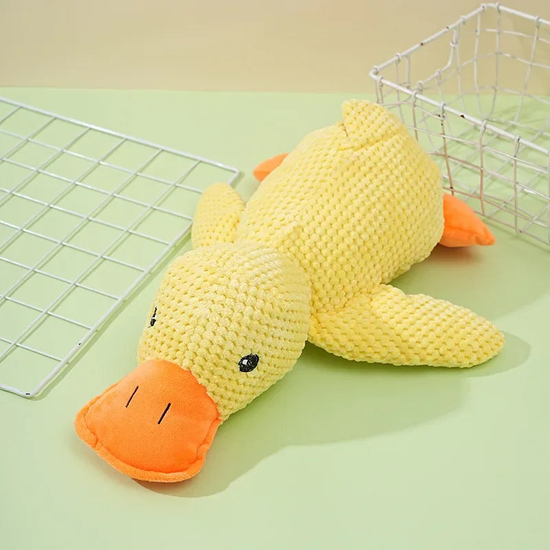 Dog Toys Plush Companion Sleeping Duck  for Small Large Dogs Bite Resistant Teeth Grinding Sound Relief Duck  Toy
