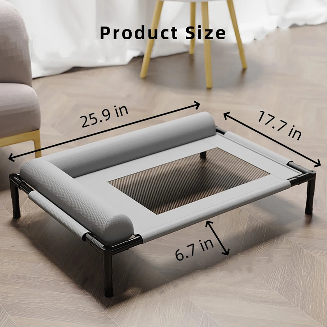 Portable Cooling Cat Bed with Slope Headrest Washable Pet Bed fit Medium Cats & Dogs Durable Breathable Camp Bed Cat Accessories