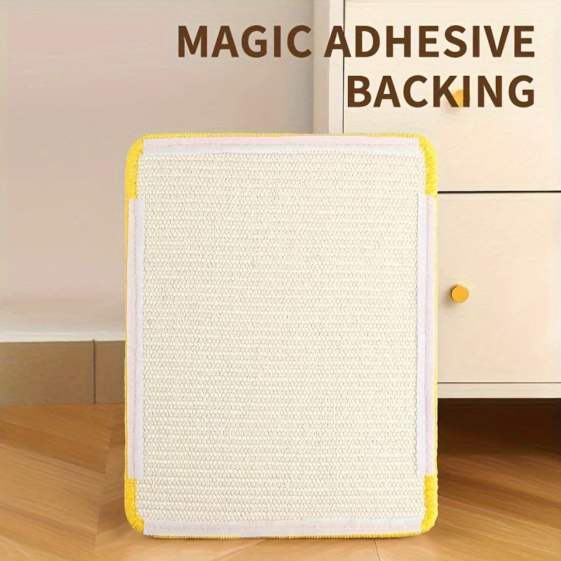 Natural Sisal Wall-Mounted Cat Scratching Board - No Mess, Space-Saving Scratch-Resistant Mat for Claw Play, Cat Accessories