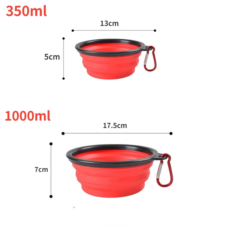 350ML Foldable Silicone Pet Bowl Portable Puppy Food Container Collapsible Feeder for Outdoor Camping Dog Accessories summer