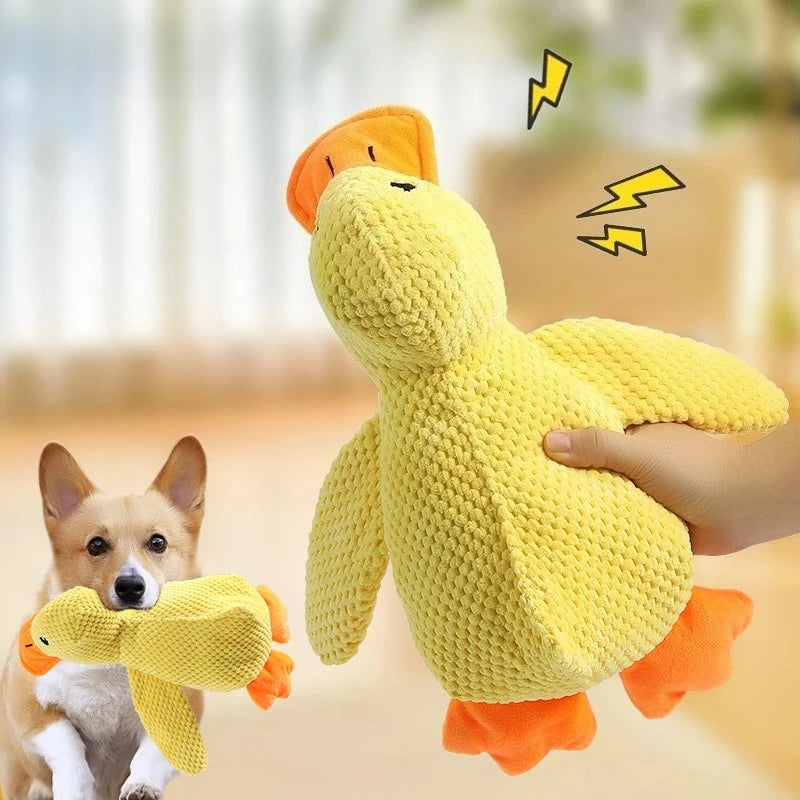 Plush Companion Sleeping Duck Dog Toys for Small Large Dogs Bite Resistant Teeth Grinding Sound Relief Duck Sound Toy 2025 New