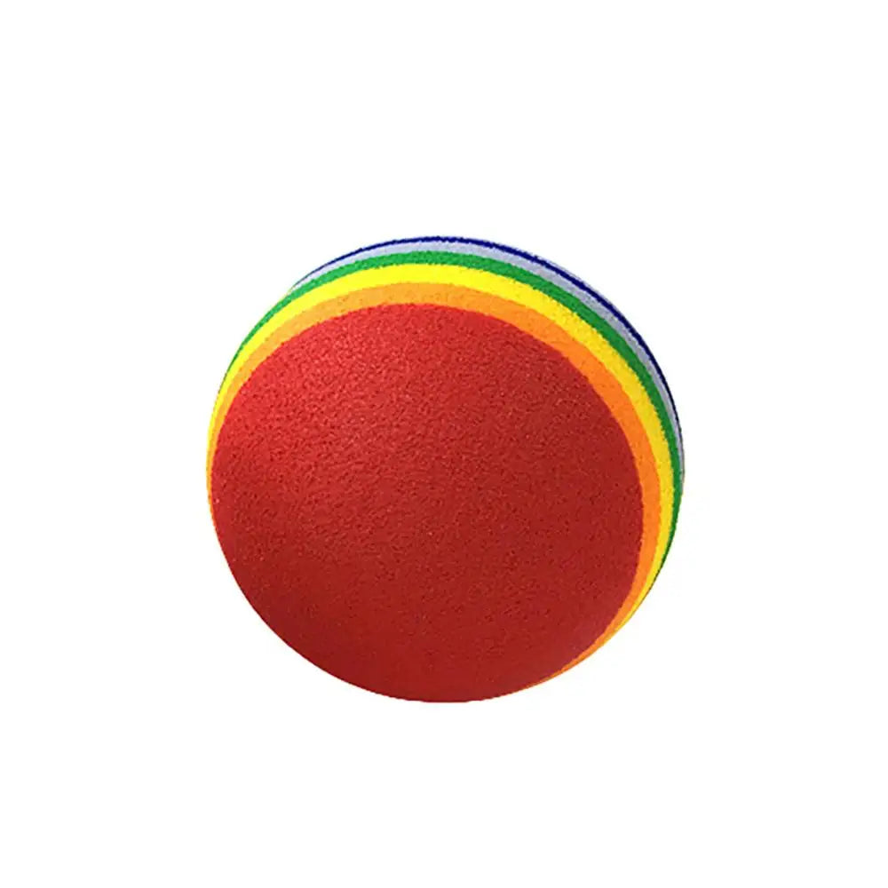 Funny Pet Dog Puppy Rainbow Striped Chewing Interactive Ball Teething Toy indoor toy balls funny cool toys for dogs and cats