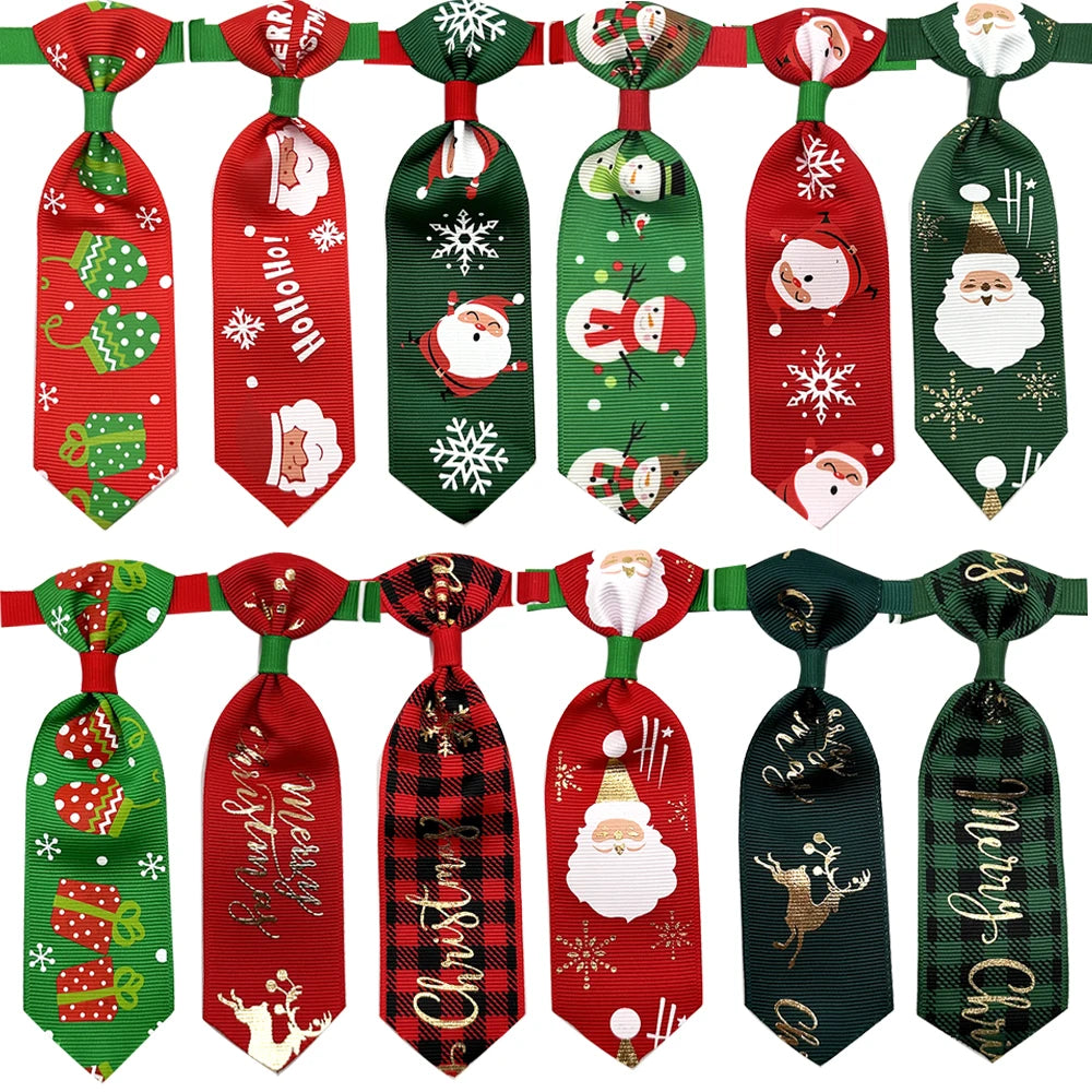 50/100pcs Xmas Dog Accessories Christmas Pet Dog Tie Collar Small Dog Cat Puppy Neckties Bowtie Holiday Pet Dog Grooming items