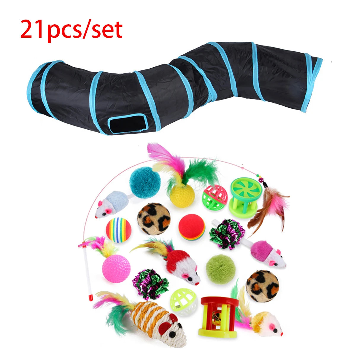 Cat Kitten Toys Variety Pack Pet Cat Toys Combination Set Cat Toy Funny Cat Stick Sisal Mouse Bell Ball Cat Supplies