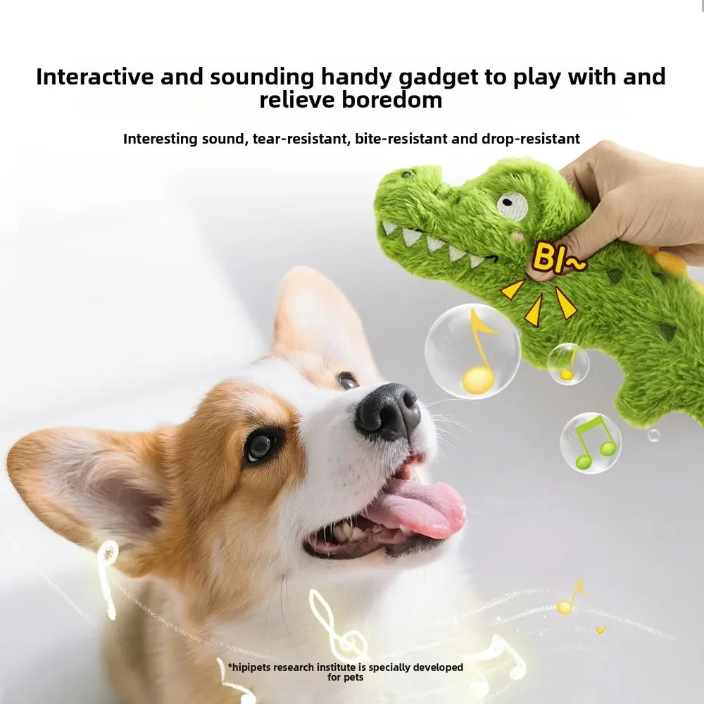 Plush Squeaky Dog Toys Human Pet Interactive Tug of War Knot Bite-resistant Pet Toys Outdoor Funny Crazy Zoo Plush Sound Toys