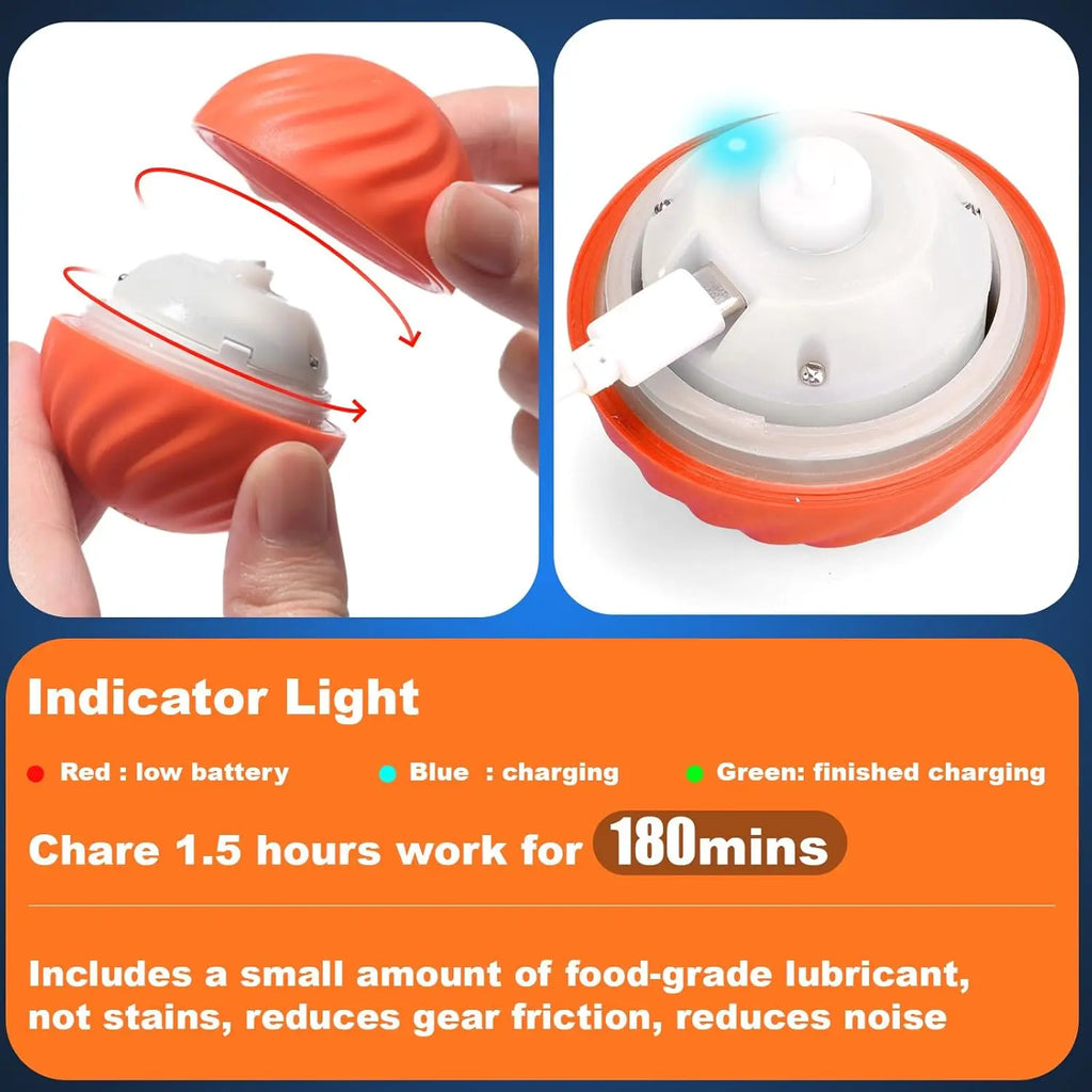 Interactive Dog Toys Moving Ball with Cover Self Rolling Dog Ball for Small/Medium/Large Dogs Automatic Dog Toys Keep Them Busy