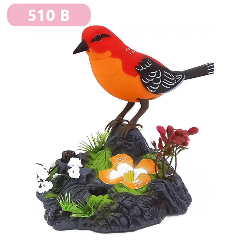 Singing Chirping Bird Toy Artificial Bird Toys Realistic Animal Electric Outdoor Decorations Simulation Birds Making Sounds Tree
