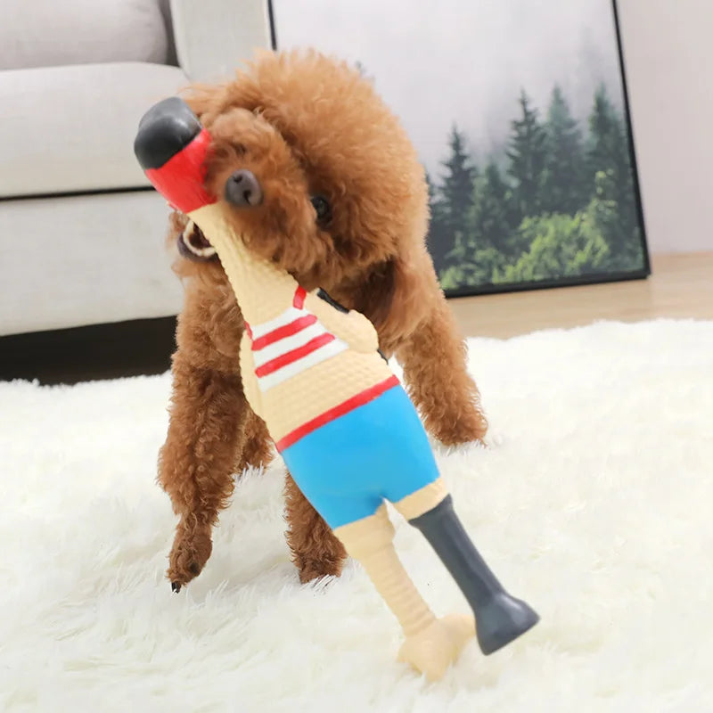 Squeaky Latex Chicken Dog Toys Funny Pirate Soldier Chef Bikini Shapes Loud Scream Chew Toy Pets Squeaky Latex Chicken Toy
