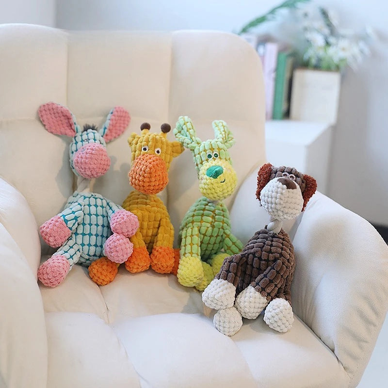 Cute Dog Toys for Small Large Dogs Animal Plush Dog Squeaky Toy Puppy Chew Toys Bite Resistant Pet Toy For Dogs Squeaker