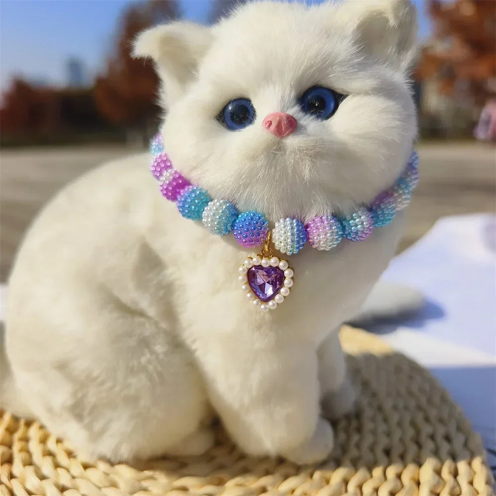 Fashion Pearl Yangmei Ball Beads DIY Pet Jewelry Making Necklace for Cat Dog Neck Decoration Pet Supplies Dog Accessories