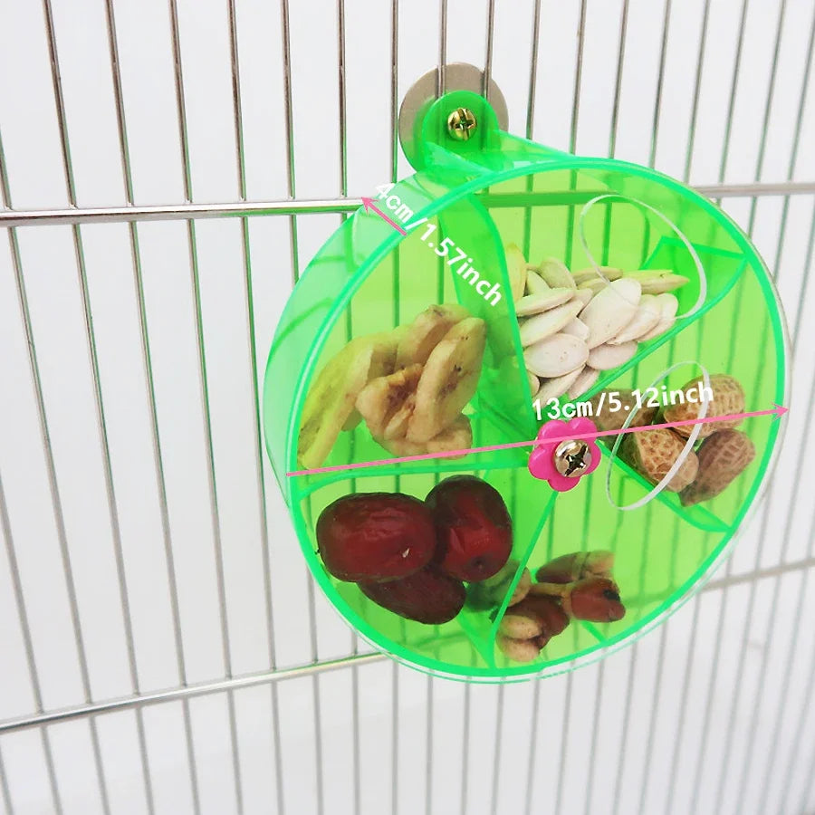 Rotate Pet Parrot Toys Wheels, Bite Chewing Birds Foraging Food Box Cage Feeder, Birds accessoires
