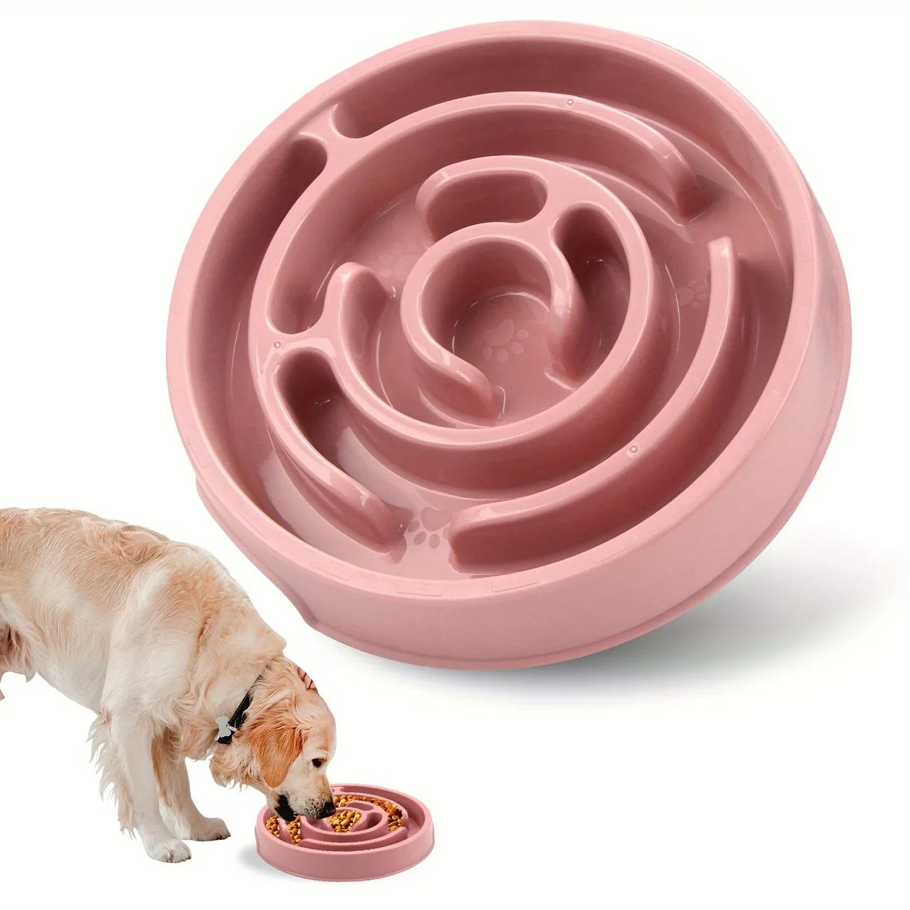 Pet Cat Dog Slow Food Bowl Anti-choking Food Bowl Puzzle Snack Bowl for Neck Protection Plastic Multiple Colors Dog Accessories