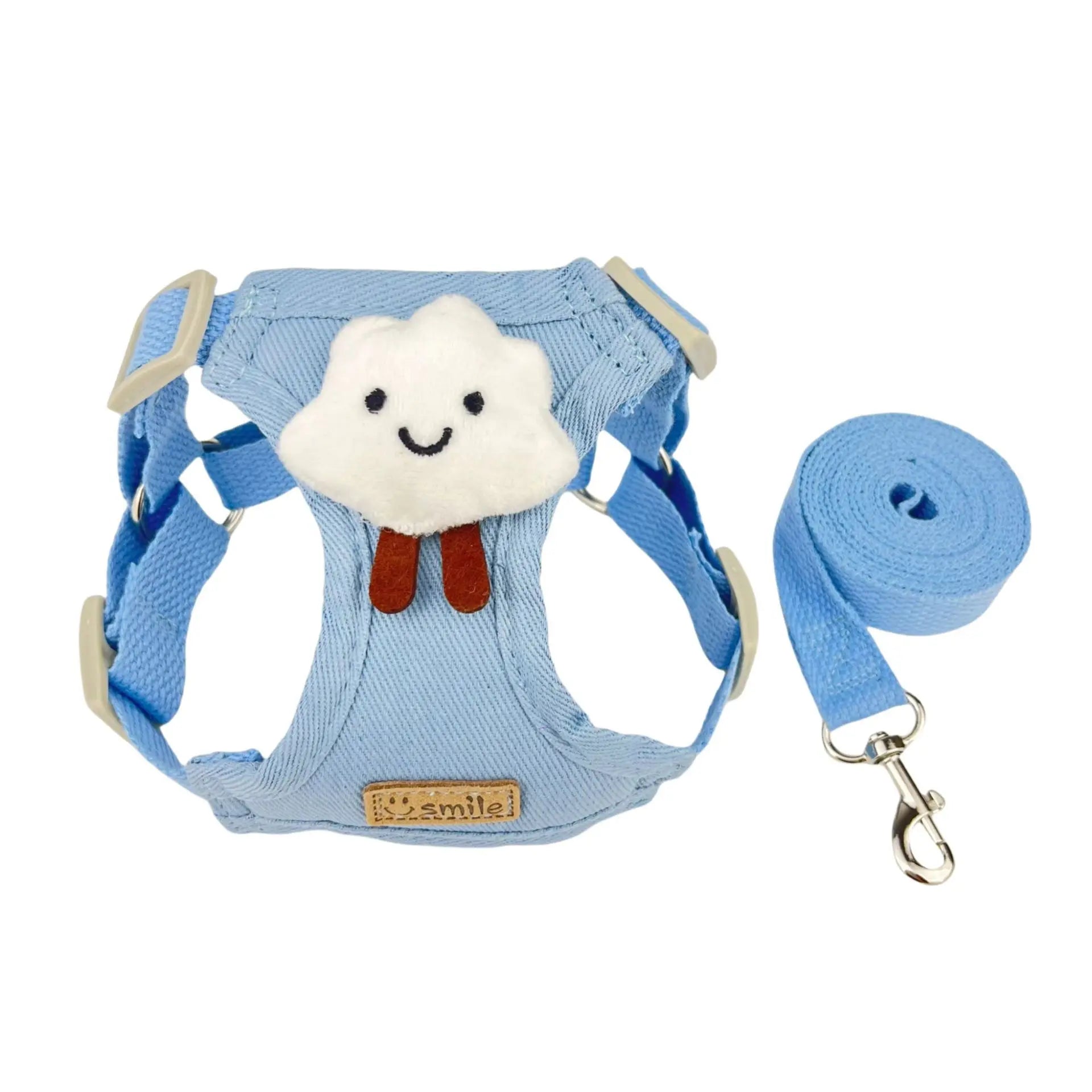 Macaron Breathable Soft Dog Harness – Adjustable Vest-Style Dog Harness and Leash Set Dog Accessories for Small Dogs Walking