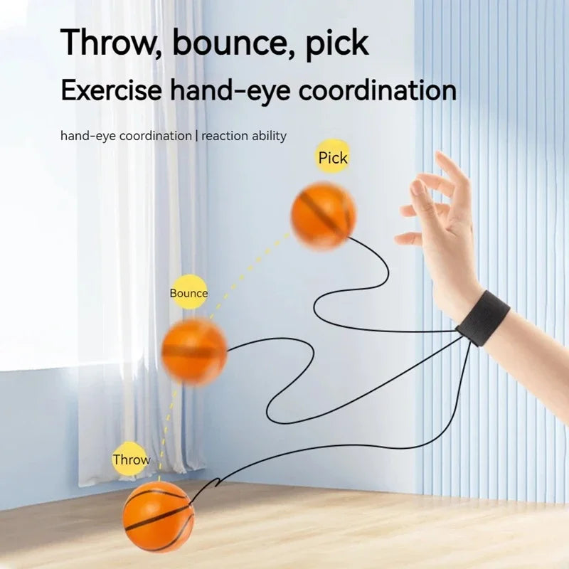 Sports Ball Wristband Set Basketball, Baseball Football on Elastic String - Perfect for Boys Outdoor Play Pet Dog Toys