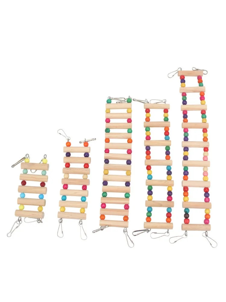 Bird Toys Set Swing Chewing Training Toys Small Parrot Hanging Hammock Parrot Cage Bell Perch Toys with Ladder Pet Supplies 1pc