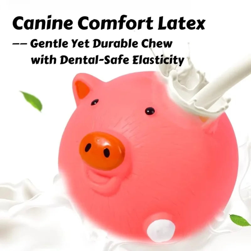 1/3 PCS Farm Animal Squeaky Chew Toys – Latex Pig/Chicken/Cow Shapes with Dental Ridges Dog Toys for Small Dogs