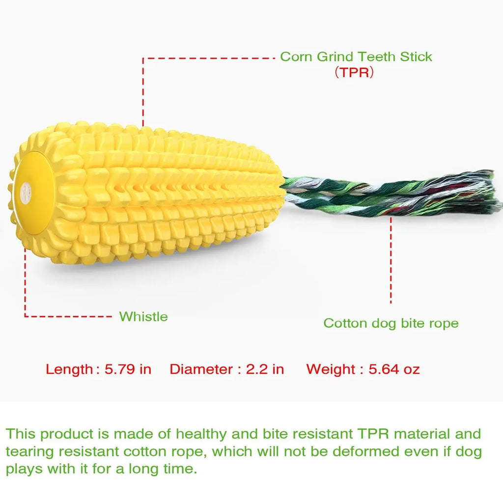 Squeak Corn Chawing Pet Toy Indestructible Toothbrush Dog Toys For Aggressive Chewers Soft Big dog Plaything with Sound