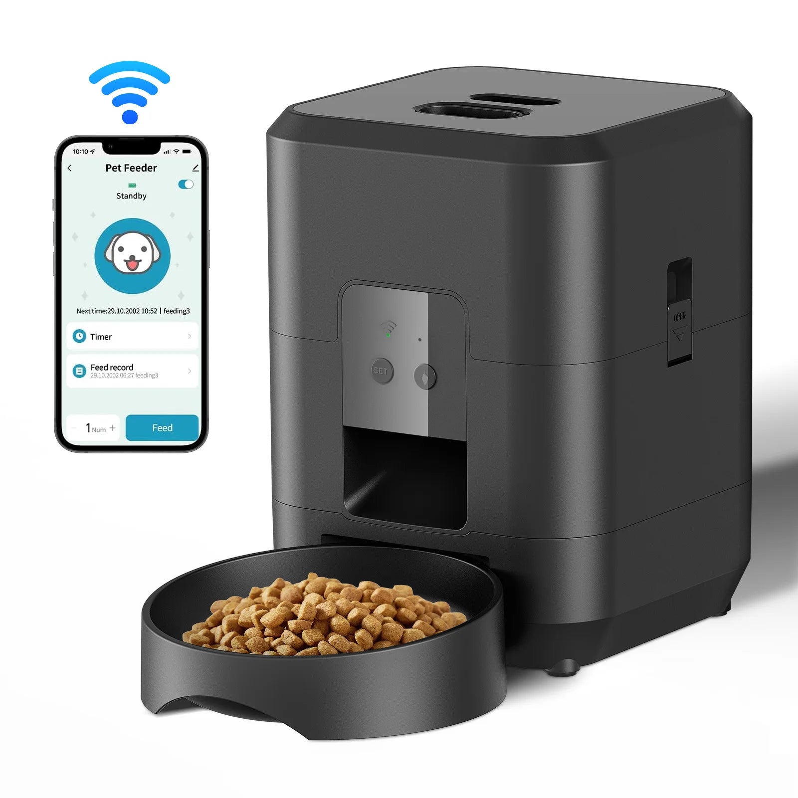2L Smart Automatic Pet Feeder WiFi Cat Food Dispenser Remote Timed and Quantitative Feeding for Cat or Small Pet Cat accessories