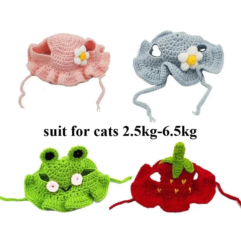 Cat Hats Elastic Cute Puppy Kittens Hat Headwear Photo Shoot Props Cat Accessories