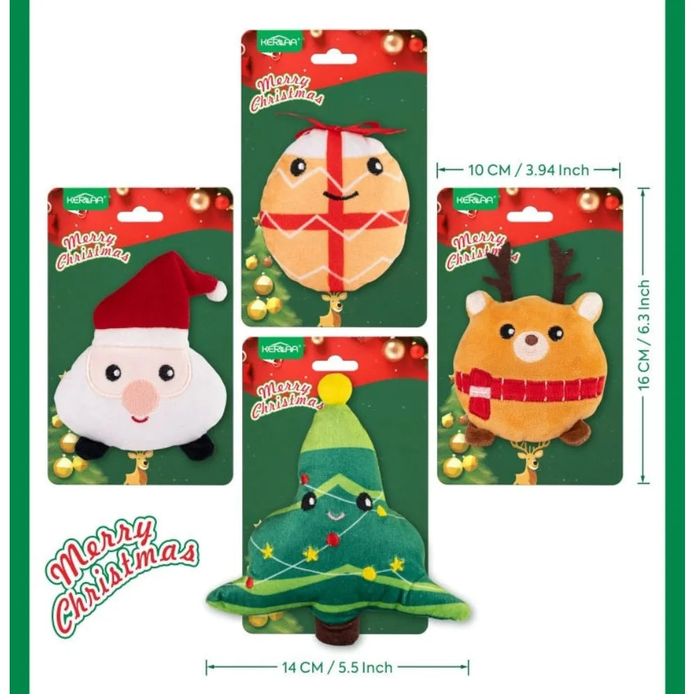 New Christmas Cat Toys Plush To Relieve Boredom and Clean Teeth Accompany Oneself Play with Cats Pet Supplies Christmas Gifts