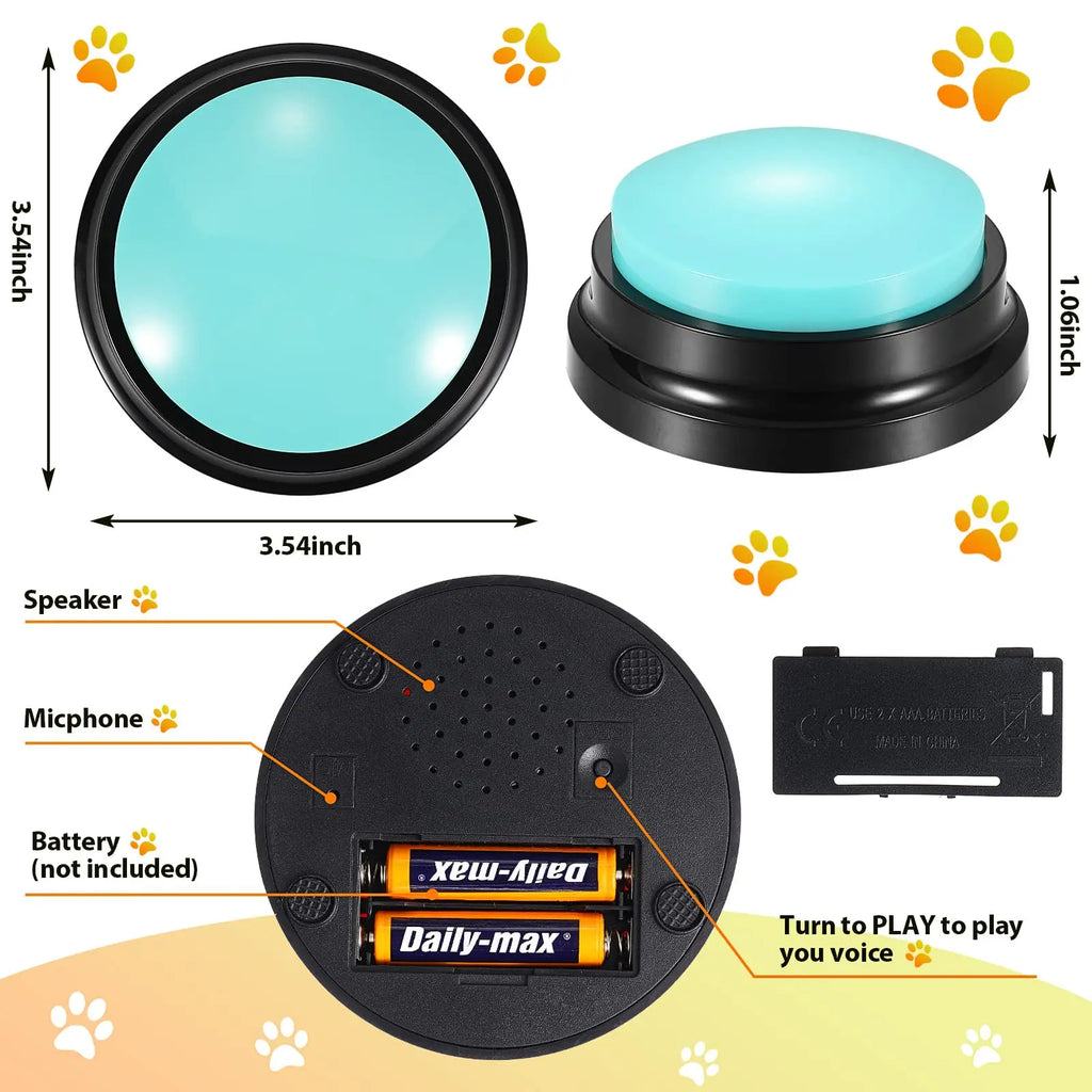 4/8/11PCS Dog Squeak Toys Voice Recording Button Dog Buttons For Communication Dog Toys Buzzer 30 Second Funny Dog Accessories