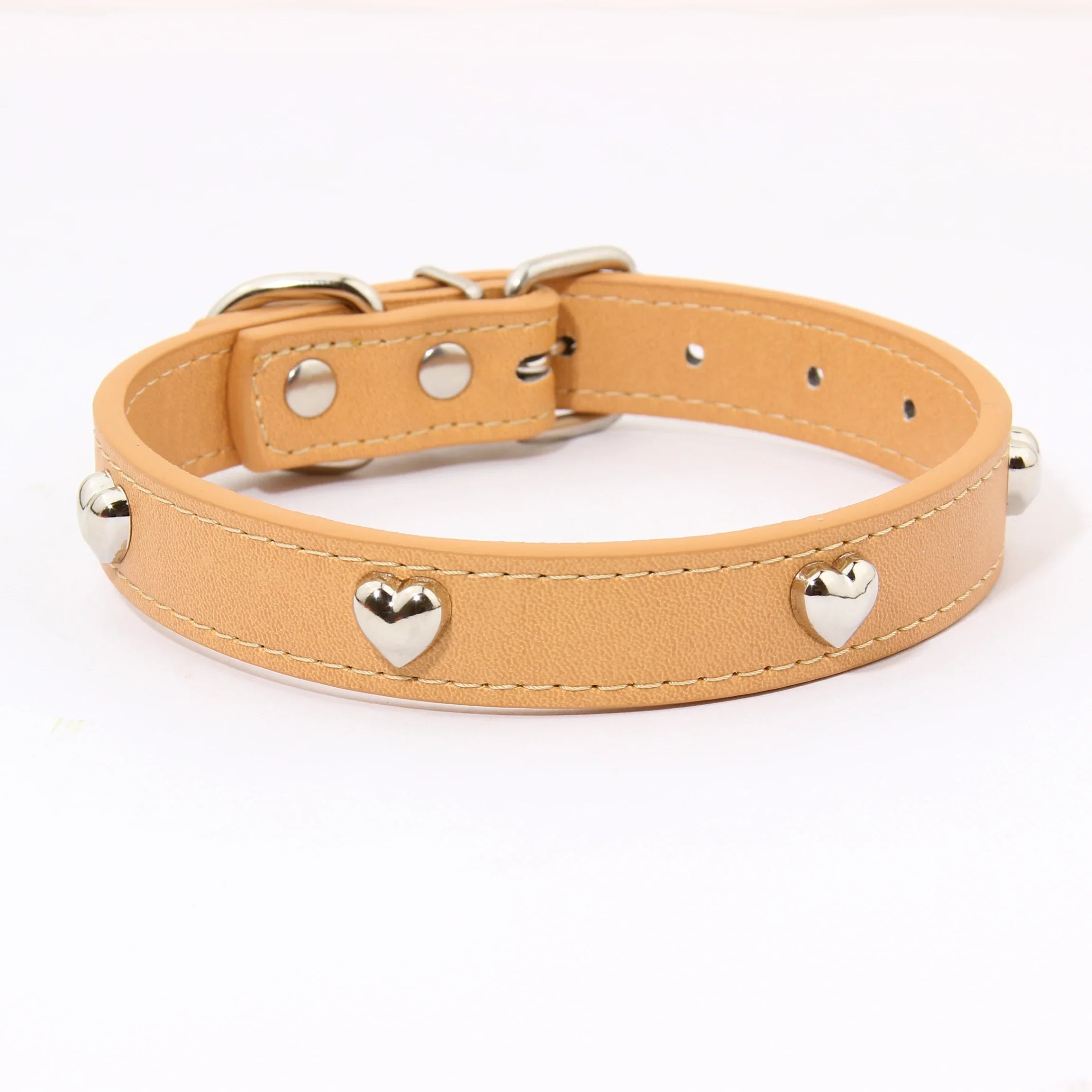PU Leather Durable Pet Dog Collars with Love Puppy Pug Collars for Small Large Dog Chihuahua Cat Accessories collar perro