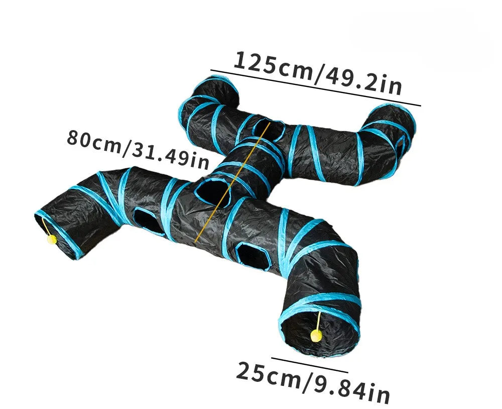 Cat Tunnel Portable Foldable Set Pet Rabbit Guinea Pig Tent Maze Channel Toy Dog Fence Pet Cage Large Space Multiple Gameplay