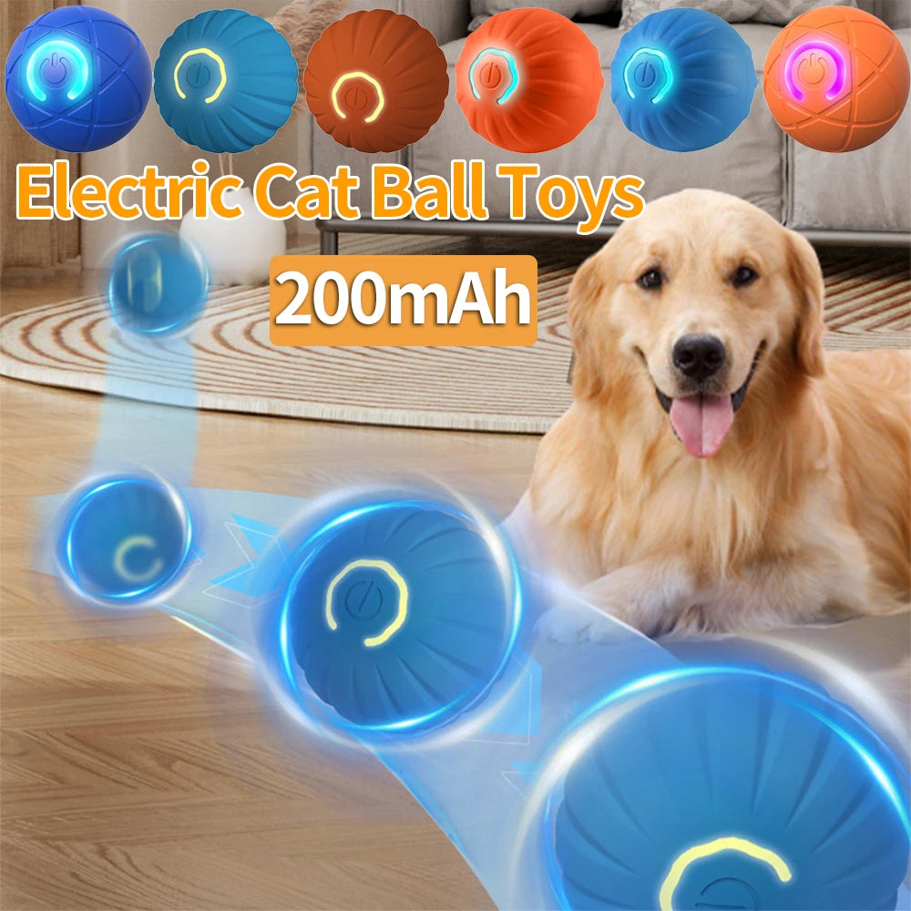 Smart Automatic Moving Bounce Rolling Ball 200mAh Automatic Rolling Cat Toys Electronic Rotating Cat Ball for Kitten Dog Playing
