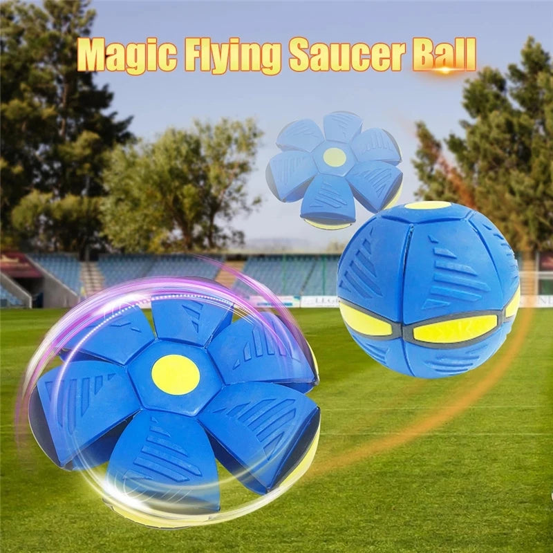 Pet Dog Toys Flying Saucer Ball Magic Deformation UFO TOYS Outdoor Sports Dogs Training Equipment Dog's Play Flying DISC