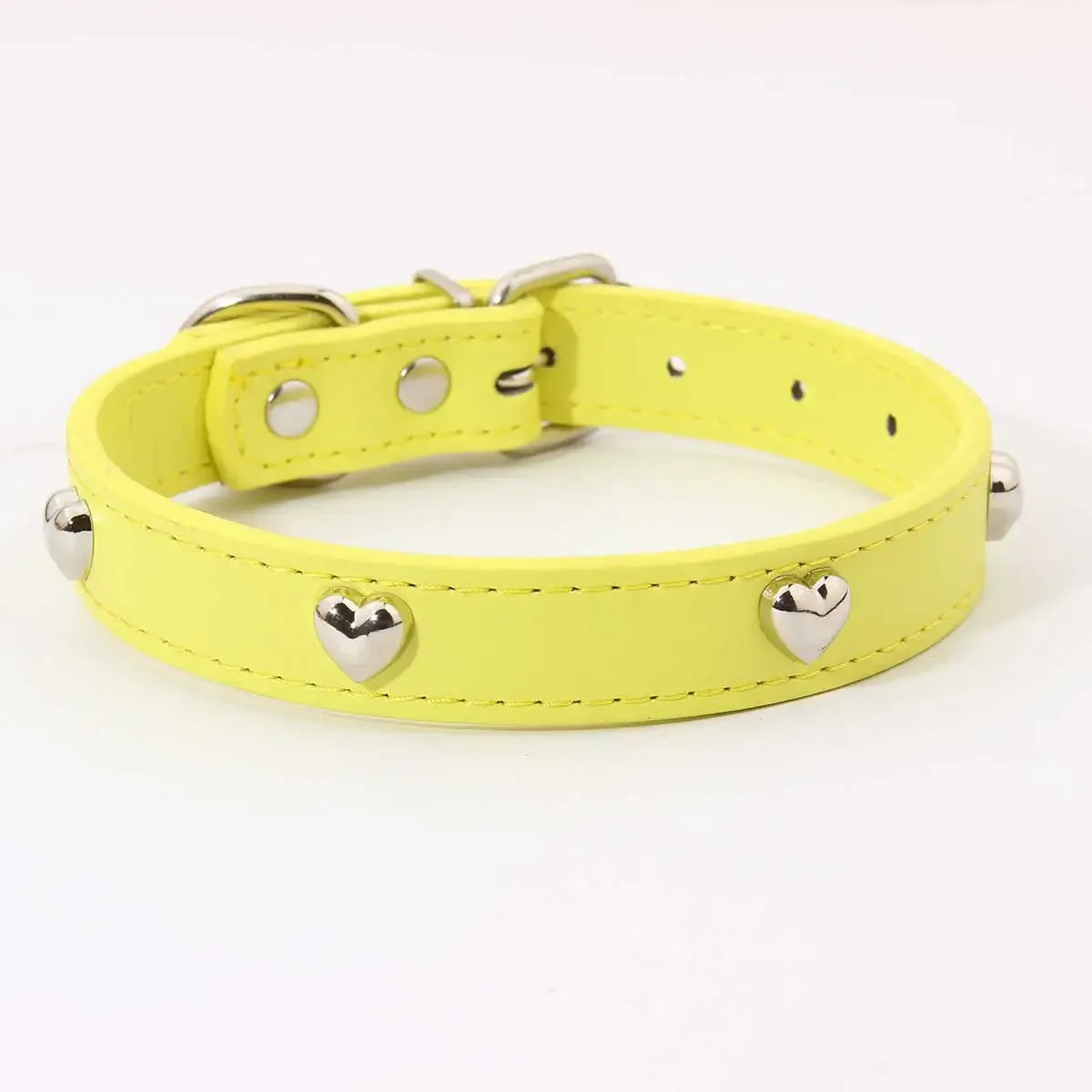 PU Leather Durable Pet Dog Collars with Love Puppy Pug Collars for Small Large Dog Chihuahua Cat Accessories collar perro