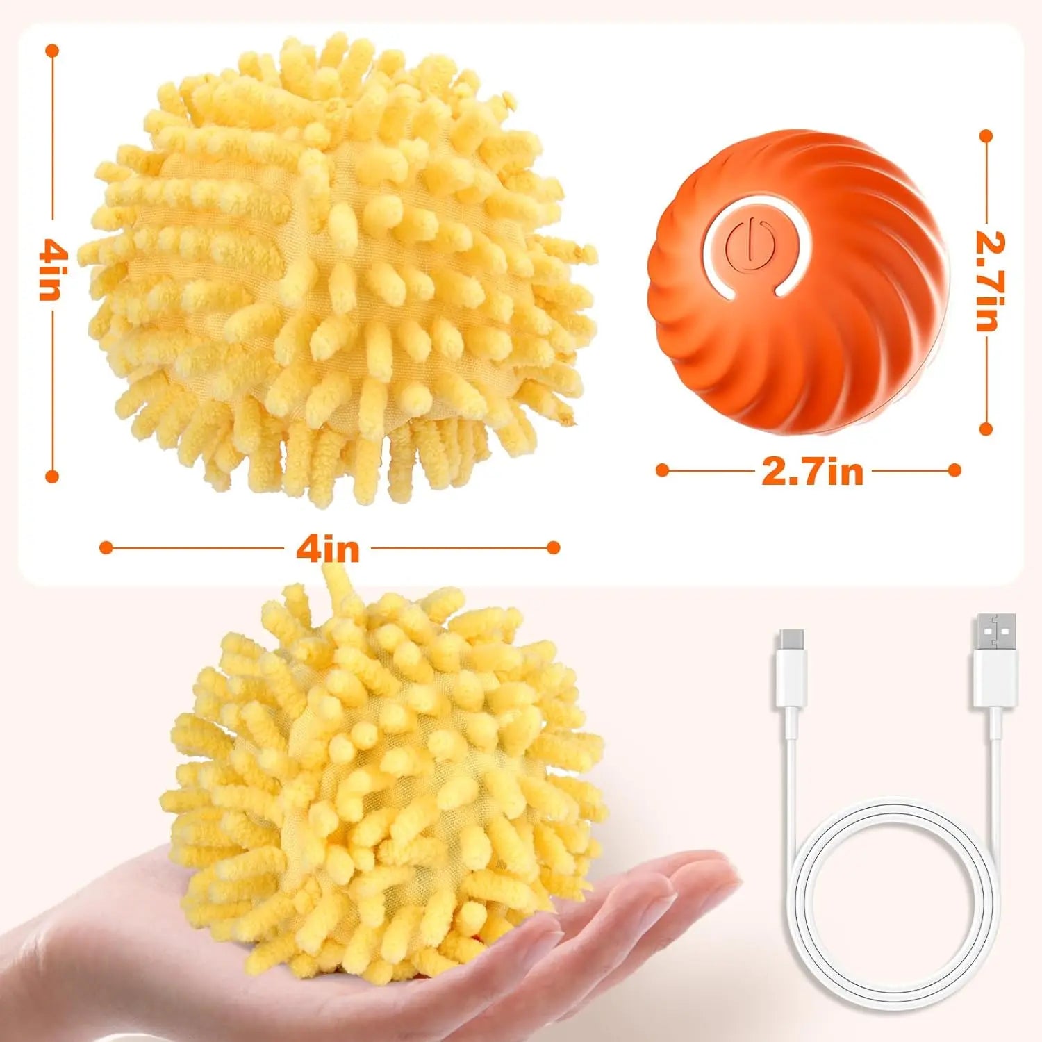 Interactive Dog Toys Moving Ball with Cover Self Rolling Dog Ball for Small/Medium/Large Dogs Automatic Dog Toys Keep Them Busy