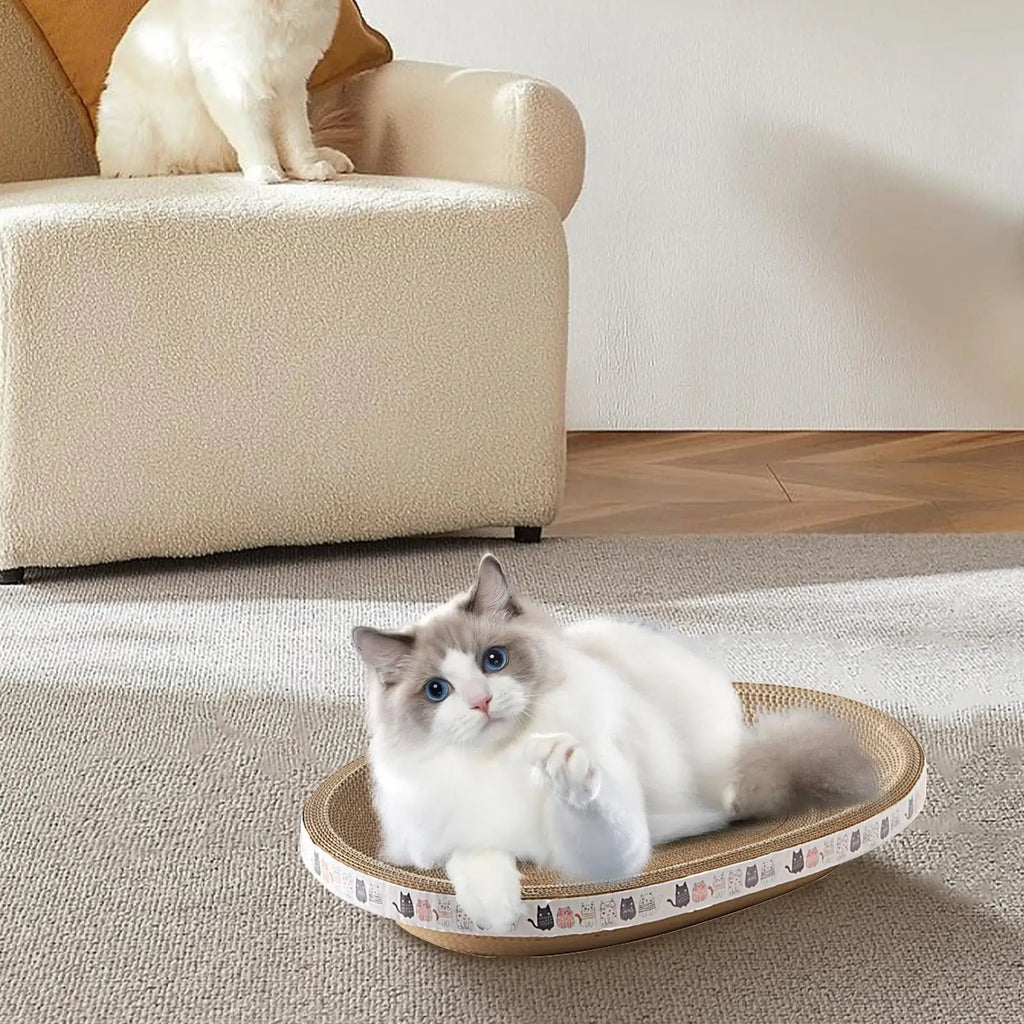 Cat Scratching Board Protect Furniture Grinding Claw Toys Oval Corrugated Paper Wear-resistant Cat Nest Cat Accessories