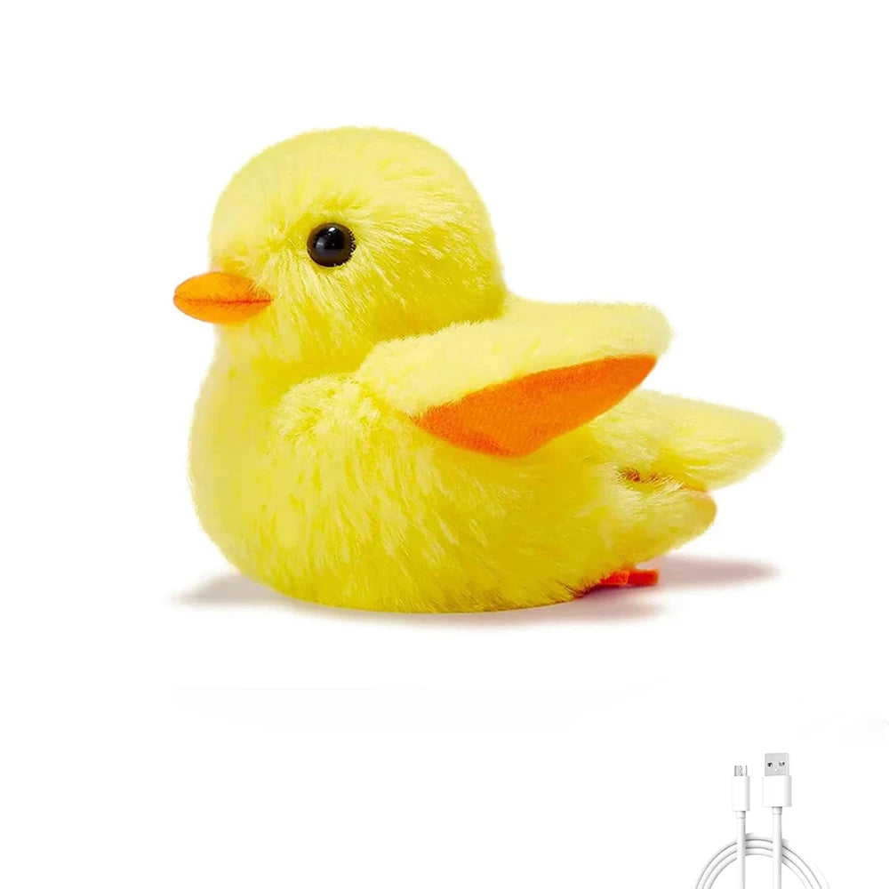 Cat Toys Rechargeable Flapping Duck Lifelike Quacking Sound, Touch Activated Kitten Plush Toy Interactive Cat Exercise Toys