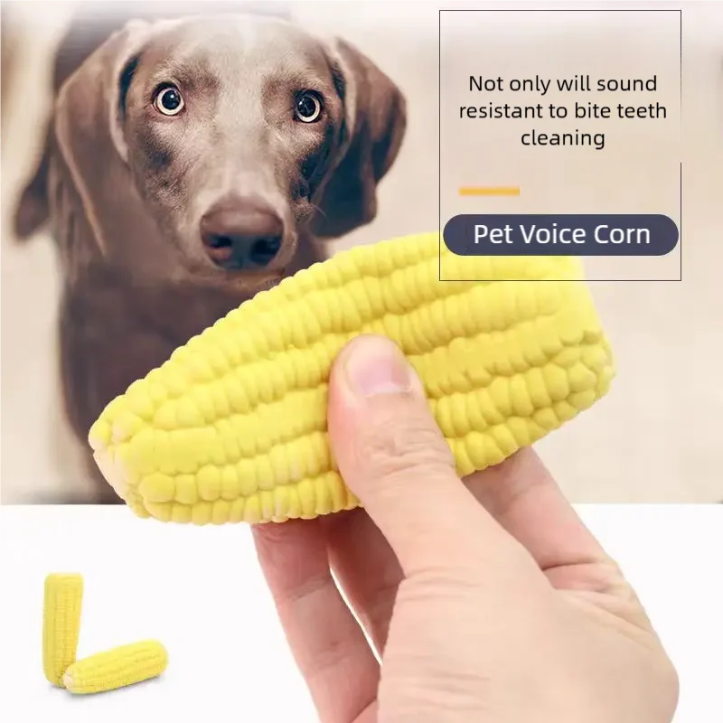 Corn shape Puppy Dogs Toy，Latex，Squeak Toys，Bite-resistant，Interactive Play Chew Toy，Training Playing Dog Toys，Dog Supplies