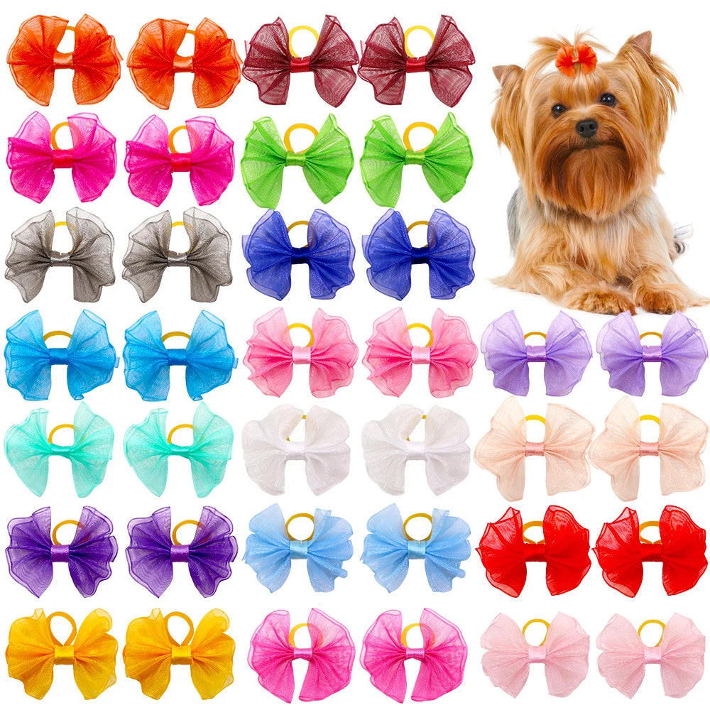 100pcs Handmade Dog Bows Cute Pet Supplies Pet Dog Hair Bows Small Dog Hair Accessories Fashion Dog Accessories For Small Dogs