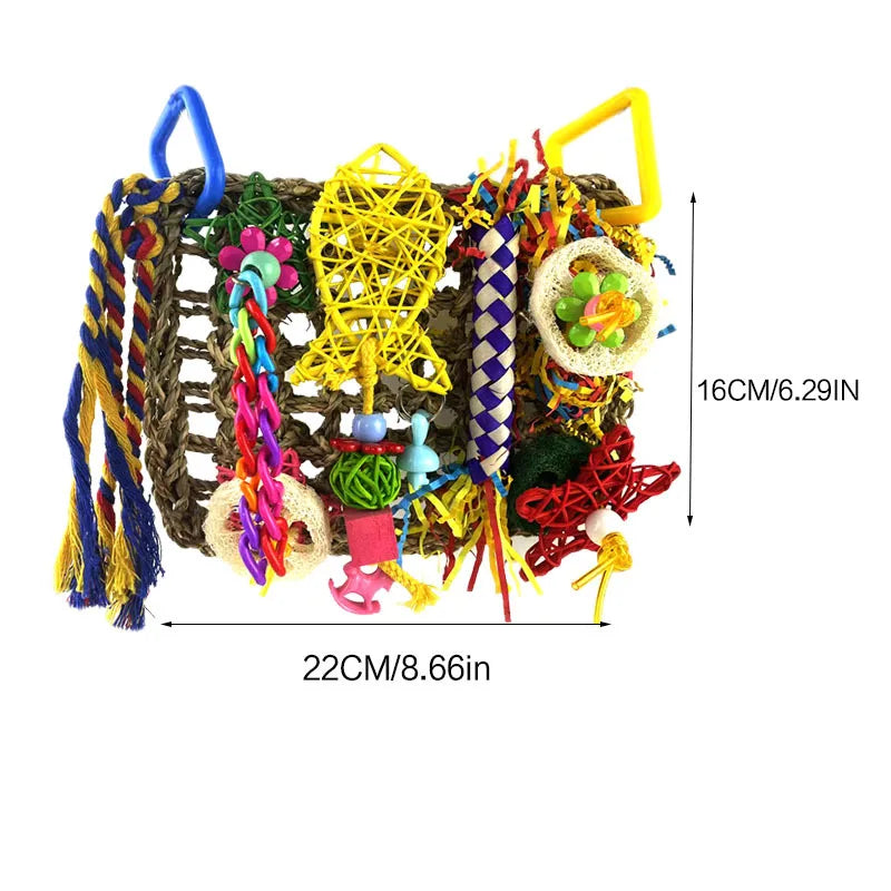 Bird Toys Parrot Accessories Chewing Toys Parrot Molars Climbing Net Bird Training Interactive Toy Bird Cage Decoration Supplies