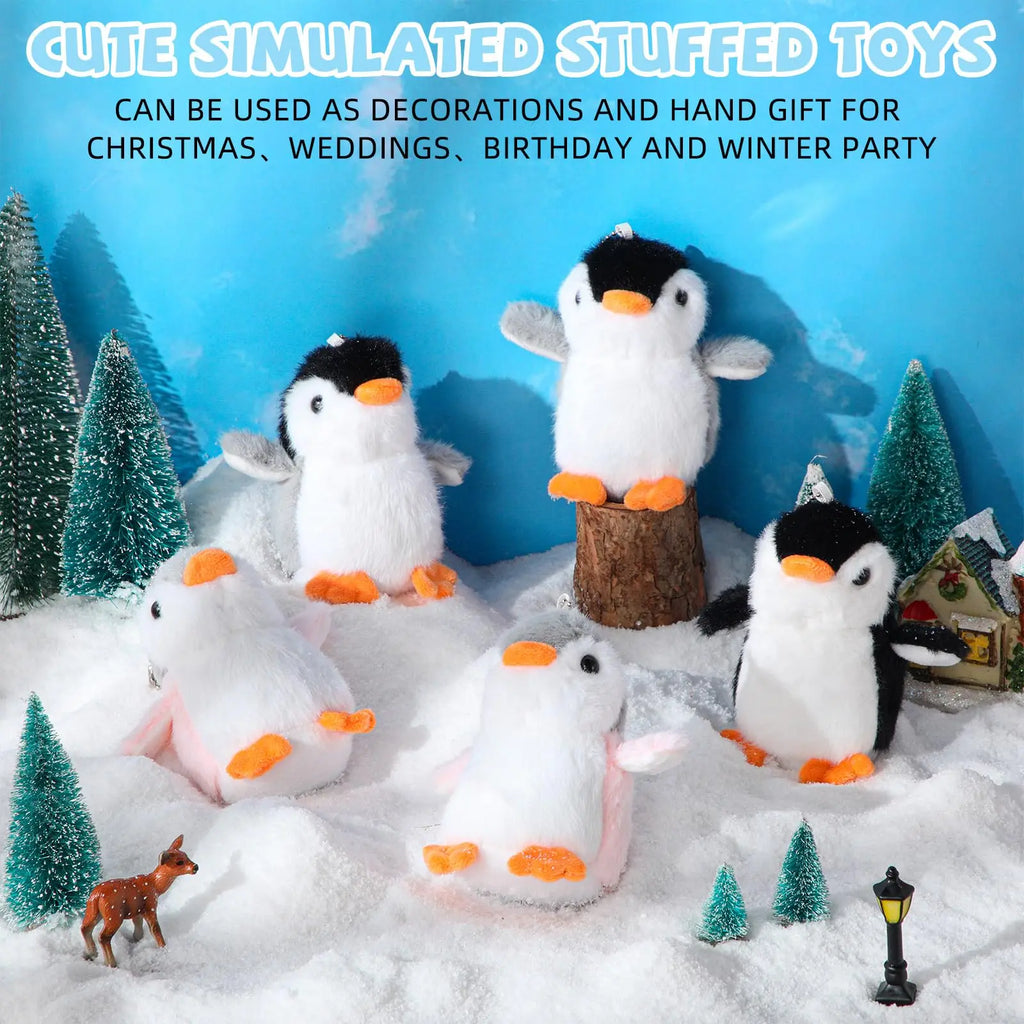 9-96Pcs Mini Stuffed Animal Penguin Plush Hanging Penguin Toys Small Penguin Keychain Valentine Stocking Stuffs Birthday Gifts