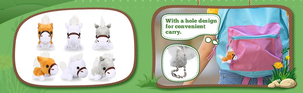 12-48Pcs Horse Stuffed Animal Bulk Toy Horses Plush Stuffed Animals Horses Toys Horse Party Favor Farm Birthday for Boy Girl Kid